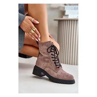 Decorated ankle boots Workery women's insulated D&A Taupe