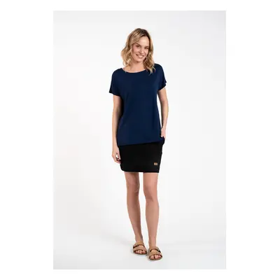 Women's blouse Ksenia with short sleeves - navy blue