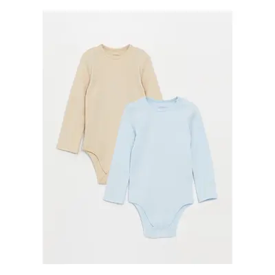 LC Waikiki Crew Neck Long Sleeve Unisex Baby Snaps Bodysuit 2-Piece