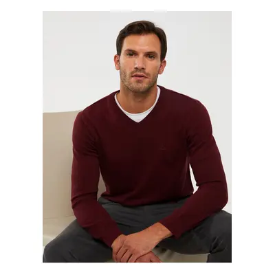 LC Waikiki Men's V-Neck Long Sleeve Basic Thin Knitwear Sweater