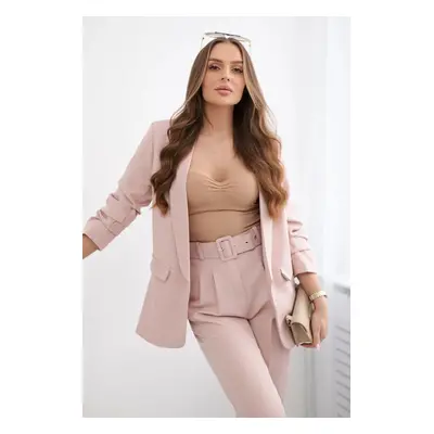 Elegant set of jacket and trousers powder pink