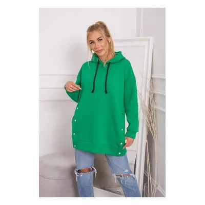 Insulated sweatshirt with press studs light green