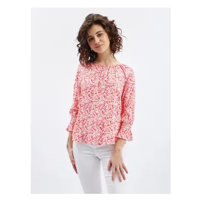 Orsay Pink-Orange Women Floral Blouse - Women