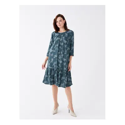 LC Waikiki Crew Neck Patterned Women's Dress