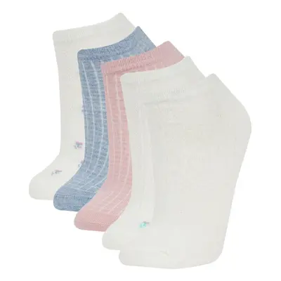 DEFACTO Women's 5-Pack Cotton Ankle Socks