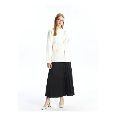 LC Waikiki Lcw Women's Elastic Waist Plain Pleated Skirt