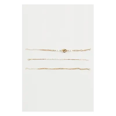 DEFACTO Women's 3-piece Gold Bracelet