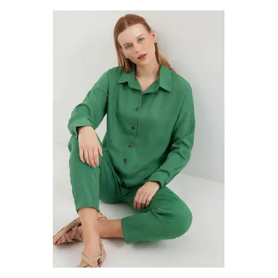 Bigdart Linen Double Suit - Green Emerald