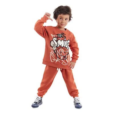 Denokids Just Smile Boys Brick Tracksuit