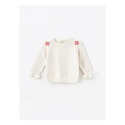 LC Waikiki Lw - Crew Neck Embroidered Baby Girl Knitwear Sweater