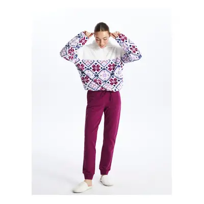 LC Waikiki High Neck Patterned Long Sleeve Women's Pajamas Set