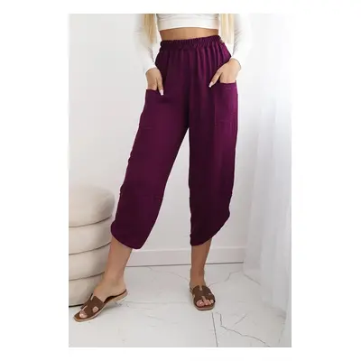 Wide-leg trousers with plum pockets