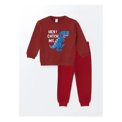 LC Waikiki Crew Neck Long Sleeve Printed Baby Boy Sweatshirt and Tracksuit Bottom 2-Piece Set