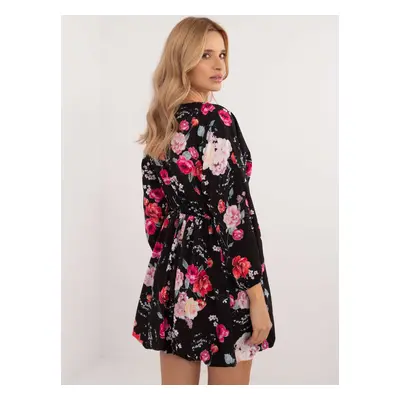 Black dress with floral motif