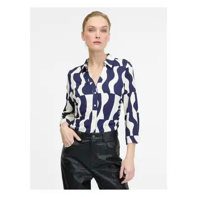 Dark blue women's blouse with collar ORSAY - Women's