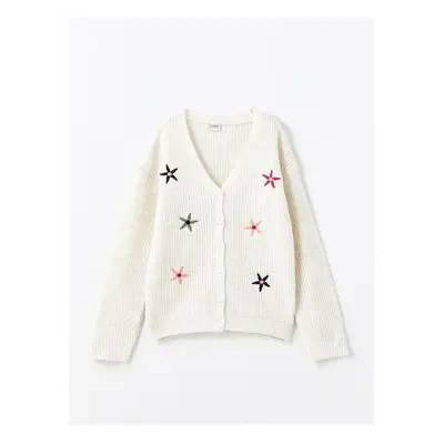 LC Waikiki Lcw V Neck Girl's Knitted Cardigan