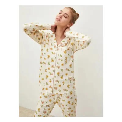 LC Waikiki Women's Floral Long Sleeve Cotton Pajamas Set