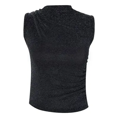 Trendyol Anthracite Glitter Knitted Blouse