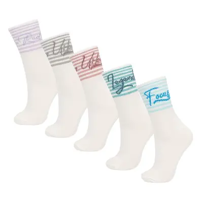 DEFACTO Women's Comfortable Elastic 5-Piece Cotton Long Socks