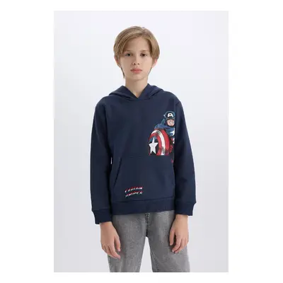 DEFACTO Oversized Marvel Hooded Kangaroo Pocket Sweatshirt