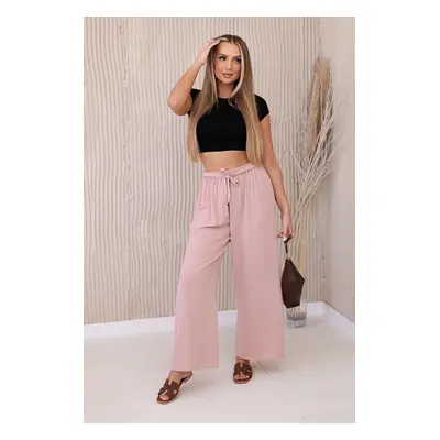 Wide-waisted trousers dark powder pink