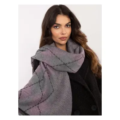 Grey and pink women's viscose scarf