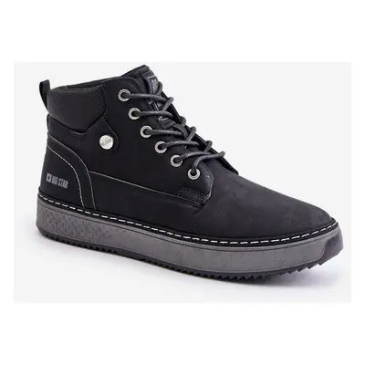 Lace-up men's ankle boots Big Star Hi-Poly System black