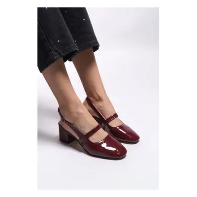 Riccon Linnorel Women's Heeled Shoes Claret Red Patent Leather