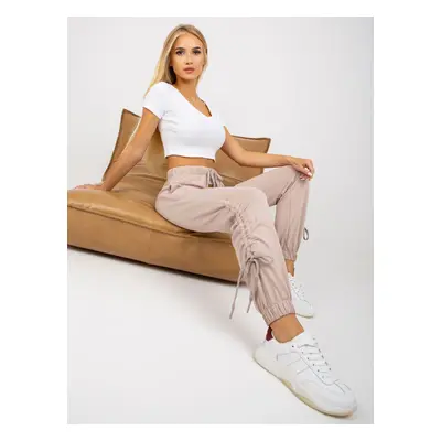 Női melegítőnadrág Fashionhunters Beige