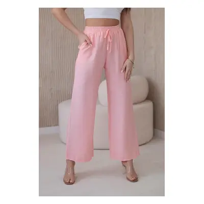 Viscose wide trousers light powder pink