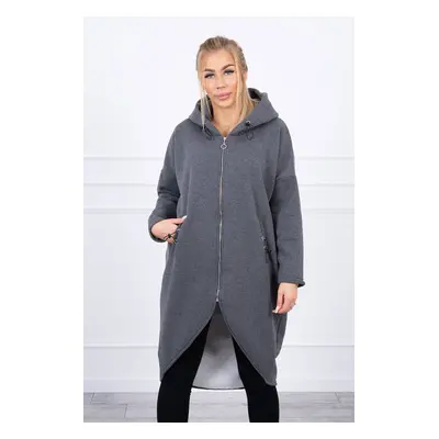 Long insulated graphite sweatshirt