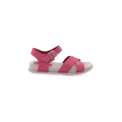 DGN P31-23y Women's Cross Strap Sandals Genuine Leather Fuchsia Nubuck