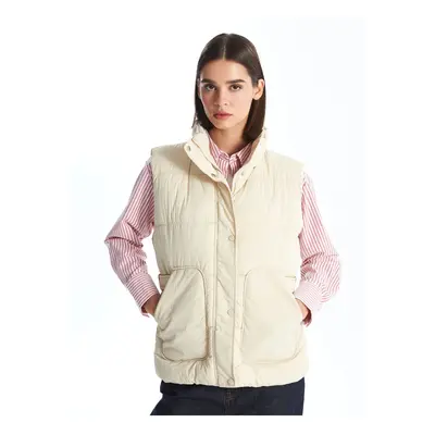 LC Waikiki Women's High Collar Plain Puffer Vest