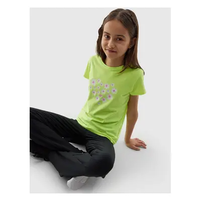 Girls' 4F Organic Cotton T-Shirt - Yellow