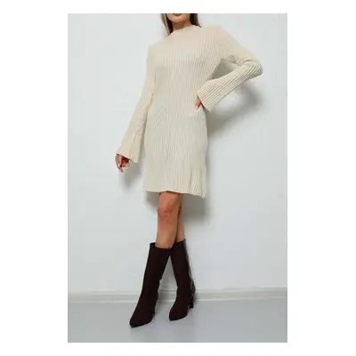 BİKELİFE Women's Mini Lycra Winter Knitwear Dress