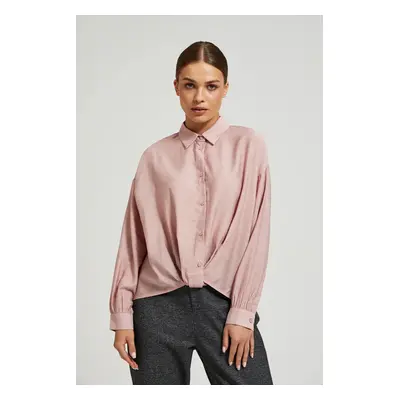 Women's shirt with asymmetrical hem MOODO - pink