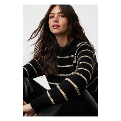 Trendyol Stone Glitter Striped Knitwear Sweater