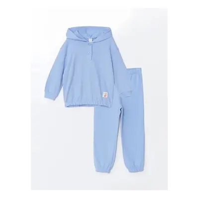 LC Waikiki LCW baby Baby Blue Hooded Baby Girl Tracksuit