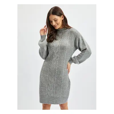 Light grey women's sweater dress ORSAY