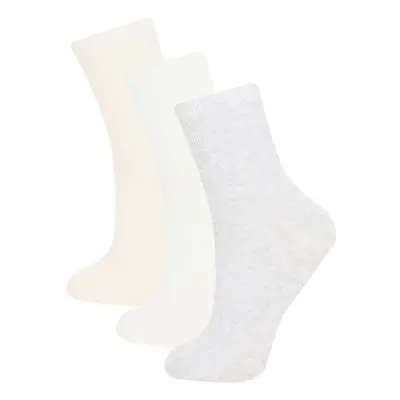 DEFACTO Women's Comfortable Elastic 3-Pack Cotton Ankle Socks