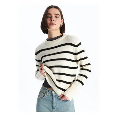 LC Waikiki Crew Neck Striped Long Sleeve Women's Knitwear Sweater