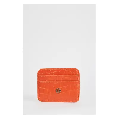 DEFACTO Women's Faux Leather Croco Card Holder