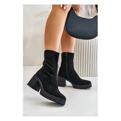 Women's Ankle Boots With Platform And Massive Heel S.Barski Black