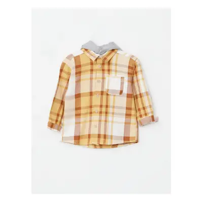 LC Waikiki Hooded Long Sleeve Plaid Patterned Baby Boy Shirt Jacket