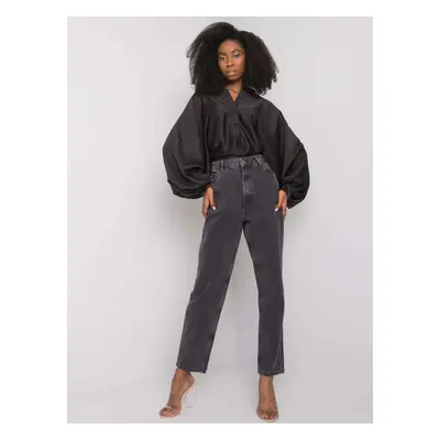 Black women's jeans with high waist by Daniela RUE PARIS