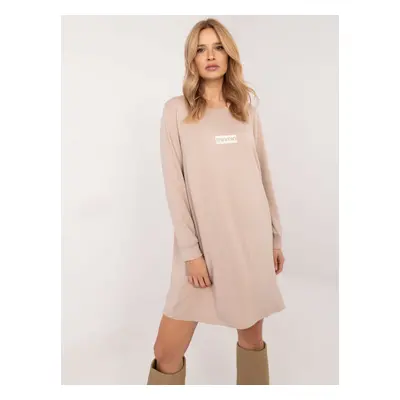 Beige casual sweatshirt dress