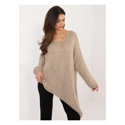 Beige asymmetric sweater OCH BELLA