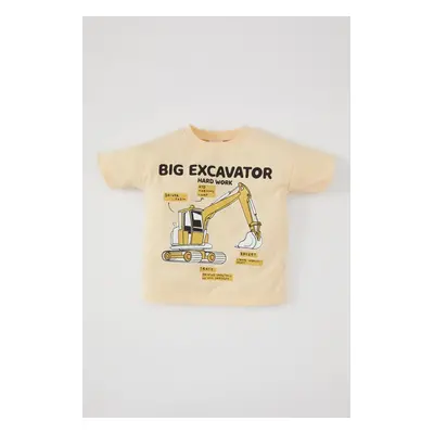 DEFACTO Baby Boy Crew Neck Vehicle Printed Short Sleeve T-Shirt