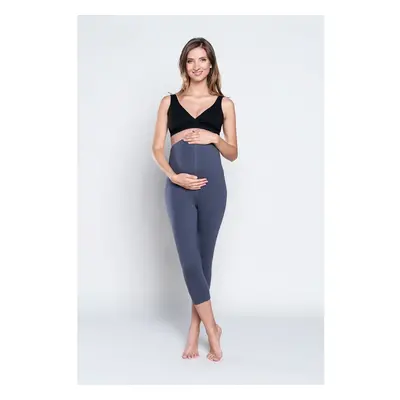 3/4 Maternity Leggings, Third Trimester - Graphite