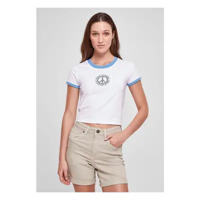 Women's Stretch Jersey Cropped Tee White/Horizontal Blue